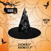 Hooin Halloween Reversible Sequin Witch Hat. Reversible Sequin Costume Party Hat. (Black & Silver)