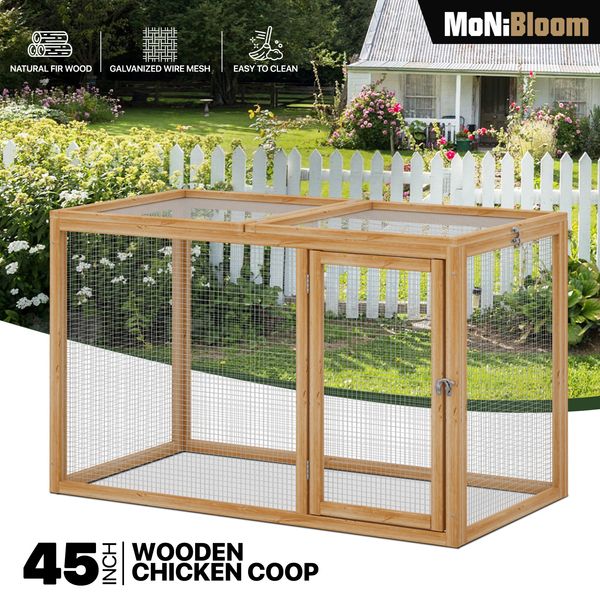 45"x24"Wooden Chicken Coop Cage Rabbit Hutch Enclosure Natural Poultry Pet House