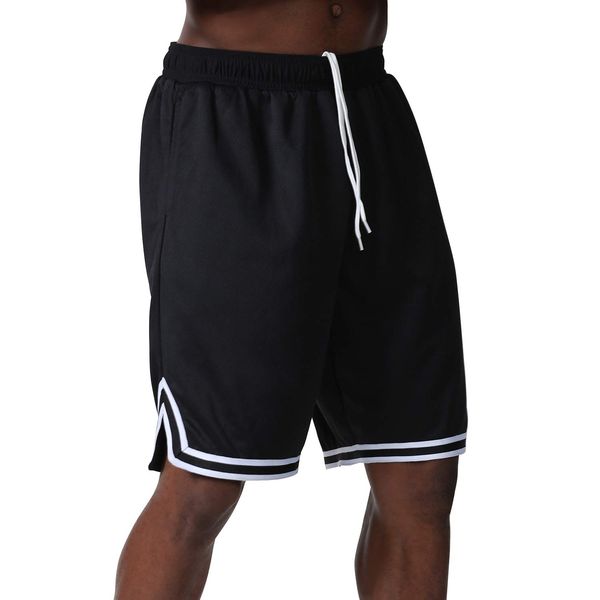 Basketball Pants, Sportswear, Half Men's, Shorts, Training, Running, UV Protection, Sweat Absorbent, Quick Drying, yc71 black