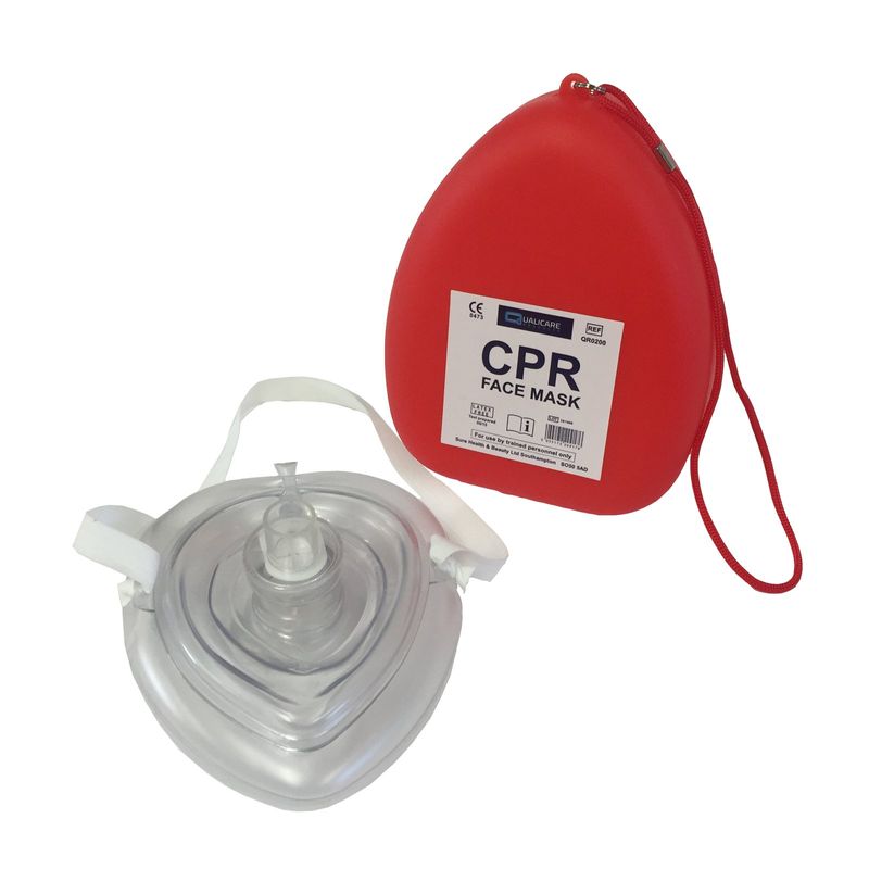 Qualicare CPR FACE MASK RESUSCITATION FIRST AID BREATHE REUSABLE AIR ...