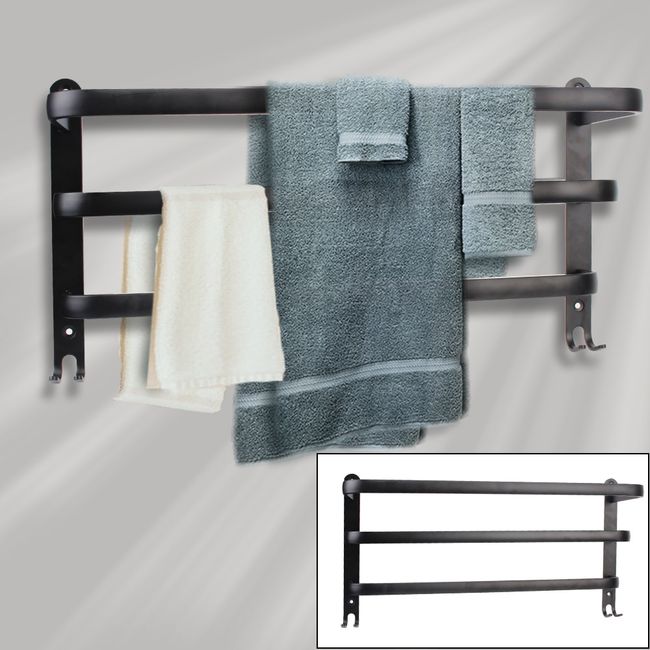 Bathroom Accessories Towel Racks  Towel Rack Aluminum Black Wall