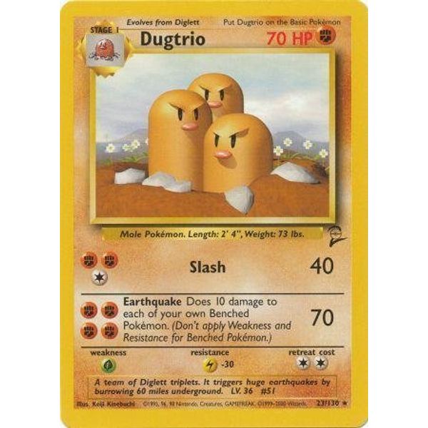 Pokemon - Dugtrio (23) - Base Set 2