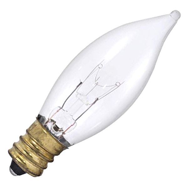 Bulbrite Incandescent CA8 Candelabra Screw Base (E12) Light Bulb, 15 Watt, Clear