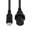 Duttek USB C Panel Flush Mount Cable USB Type C Extension USB Mount, Dash Mount, Flush Mount, Panel Mount Cable, For Car, Boat, Motorcycle (Round Single Type-C 1M/3.3Ft)