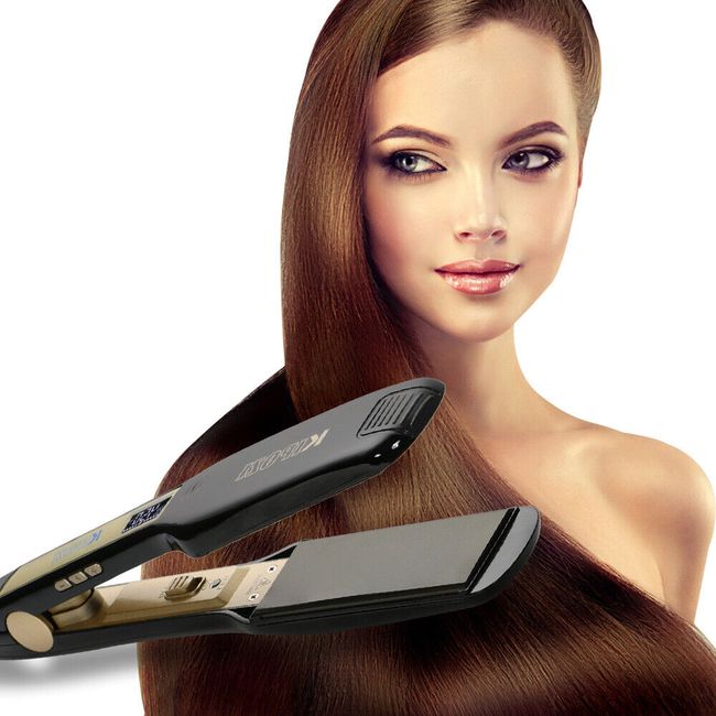 KIPOZI Hair Straightener 1.75 Inch Titanium Flat Iron 450℉ Salon High Heat LCD