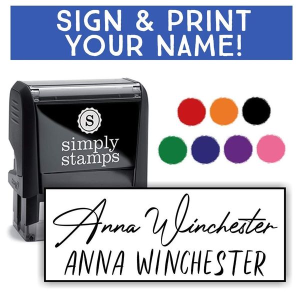 Signature Stamp with Custom Text & Name Below