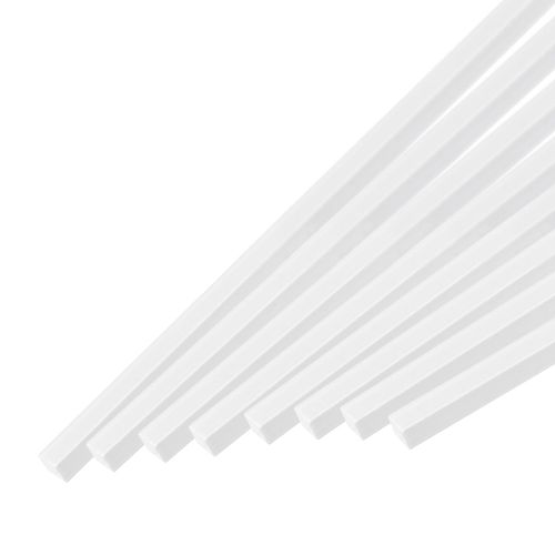 MECCANIXITY 15Pcs ABS Plastic Rod Square Solid Bar 1/16" x 20" White Smooth Plastic Tube Rods for Handwork Model Material,DIY Sand Table,Architectural Model Making