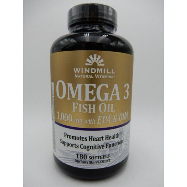 Windmill Omega-3 1000 mg Fish Oil with EPA&DHA 180 Softgels 035046003371VL