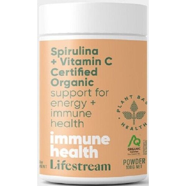 Lifestream Spirulina + Vitamin C Certified ORGANIC Powder 100g - made in NZ