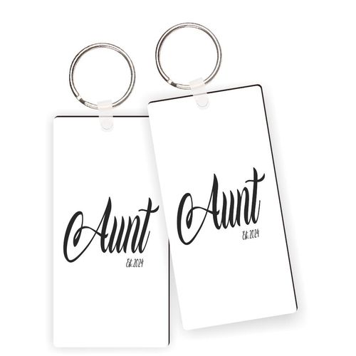 Island Gifting - Aunt Est. 2024 Keychains Family Title Gift new car Keychains with Nickle Split Rings(x2)