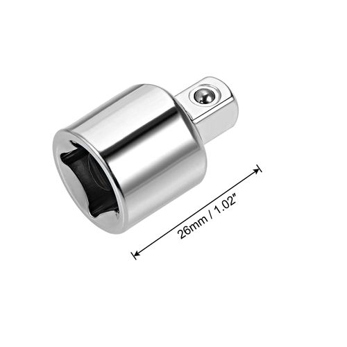 uxcell 5pcs 3/8" Drive (F) x 1/4" (M) Socket Reducer Adapter, Female to Male, Cr-V Steel(Silver)