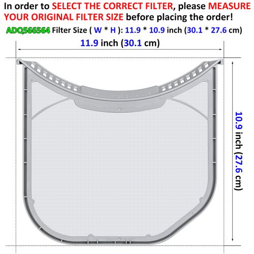 Uszily ADQ566564 Lint Filter Replacement for LG and Kenmore Dryers, Ultra Durable Lint Screen Trap with Dryer Vent Cleaner Brush, Replace Part Number ADQ56656401 AP4457244 PS3531962