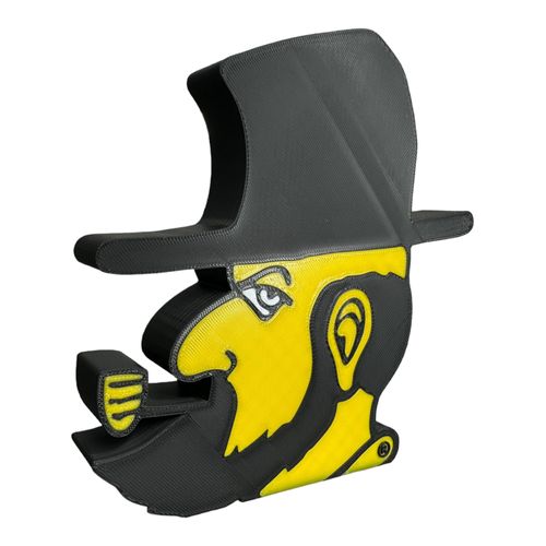 CLTFanCreations Officially Licensed APP State 3D Printed Yosef Figure- Great for Home Office, Desk, Shelf - Made from Quality Material - Black, Gold, White College Sports Decor