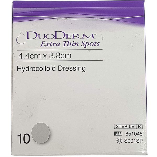 DuoDerm Extra Thin CGF Dressing 1 3/4 x 1 1/2 Oval Spot Box: 20 by DuoDerm