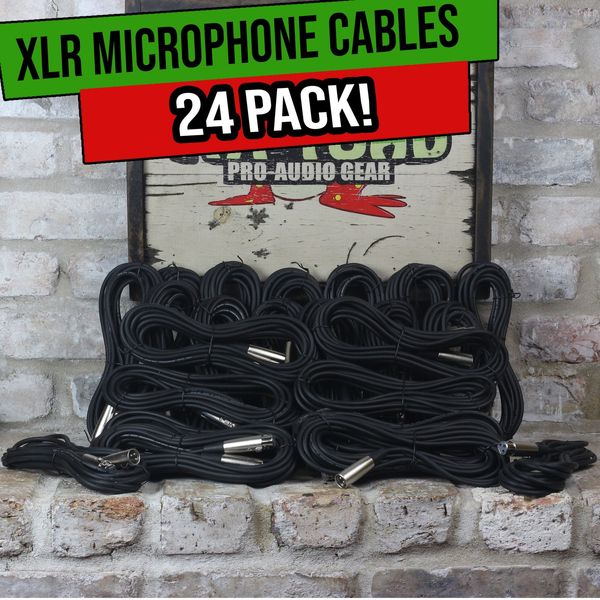 20FT XLR Mic Wires (24x BUNDLE) | Studio Stage Mixer Gear Connector Patch Cables