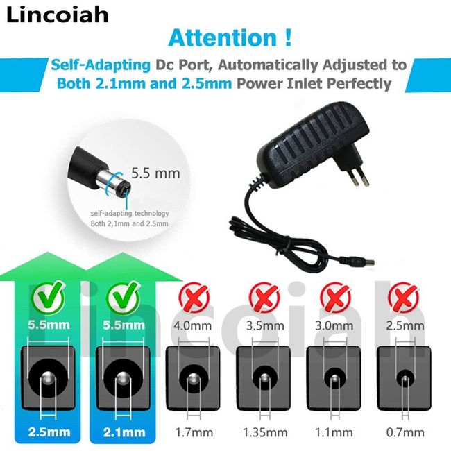 DC 4.5V-5V 1A AC Adapter Power Supply Negative Center 5.5mm x 2.5mm Charger  US