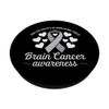 Brain Tumor Awareness Unbreakable Shield Grey Ribbon PopSockets Adhesive PopGrip