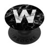 Grey & Black Initial Letter W - Letter W PopSockets Swappable PopGrip