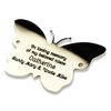 6" high butterfly shape solid brass engraved nameplate. Personalised engraved memorial plaque