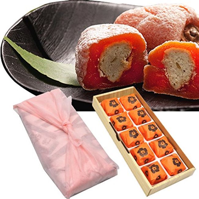 Gifu Nakatsugawa Japanese Sweets Set, Gifu Nakatsugawa, Chestnut Kinton, Dried Persimmon, Chestnut Persimmon, 10 Pieces, Furoshiki Wrapping, Kuriya Nanyoken (Normal Gift)