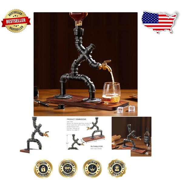 Steampunk Whiskey Dispenser - Elegant Man Cave Bar Accessory for Unique Gifts