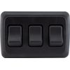 Triple SPST On-Off Switch with Bezel, 12-Volt, for RV, Trailer, Camper (Black)
