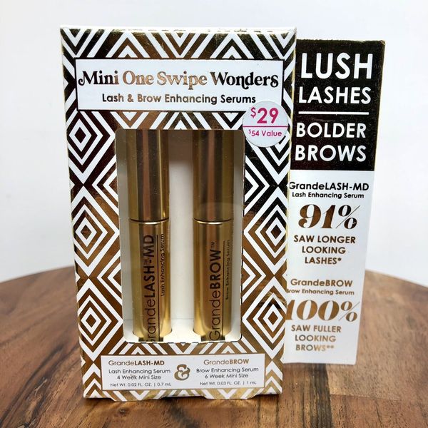 Grande Cosmetics Mini One Swipe Wonders Lash & Brow Enhancing Serum Gift Set