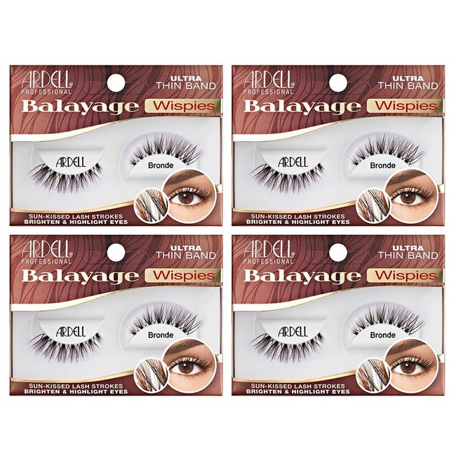 Ardell Balayage Wispies Bronde False Eyelashes, 4 pack