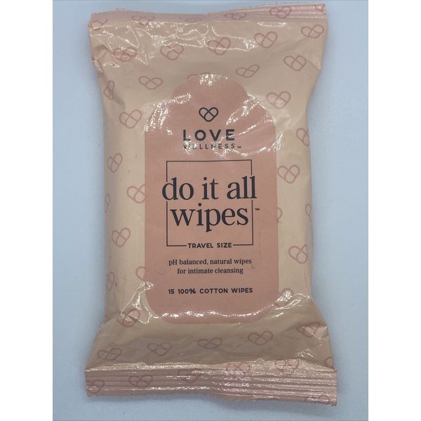 Love Wellness Do It All Wipes- 15 Count- Ph Balanced  Natural Cleansing NEW