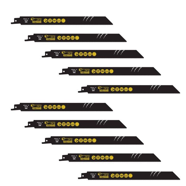 10 x SabreCut SCRS1122BF_10 225mm 14 TPI S1122BF Fast Wood and Metal Cutting Reciprocating Sabre Saw Blades Compatible with Bosch Dewalt Makita and many others