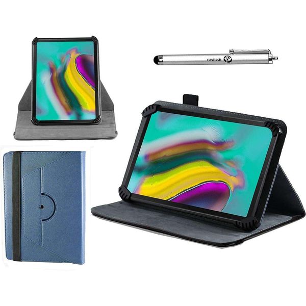 Navitech Blue Case With 360 Rotational Stand & Stylus Compatible With DOOGEE U9 Android 14 10" Tablet