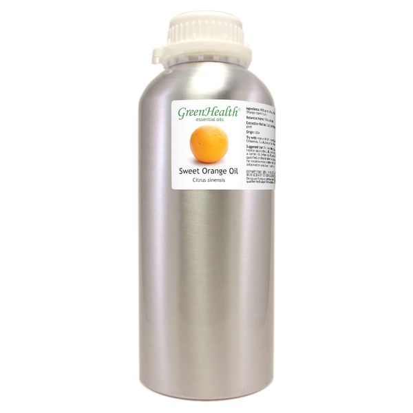 32 fl oz Sweet Orange Essential Oil (100% Pure & Uncut), Aluminum Bottle - GreenHealth