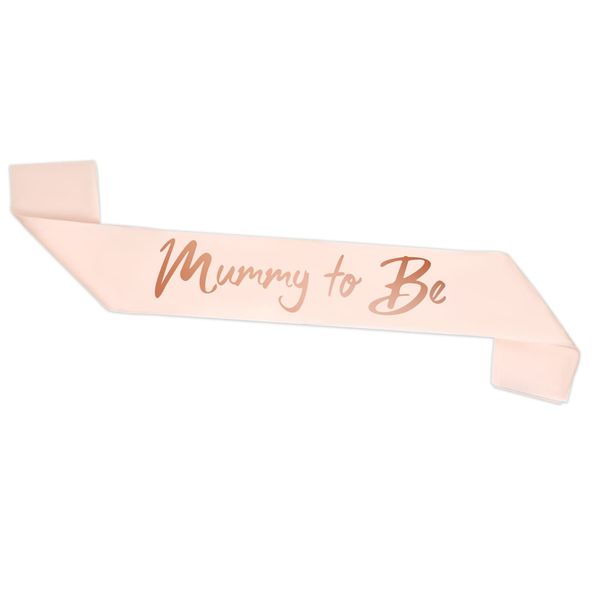 ALLY-MAGIC Mummy to Be Sash, Pink and Gold Foiled Baby Shower Satin Sash Mum to Be Sash Baby Shower Favour Party Supplies for Mum Y9-MMJD (Pink)