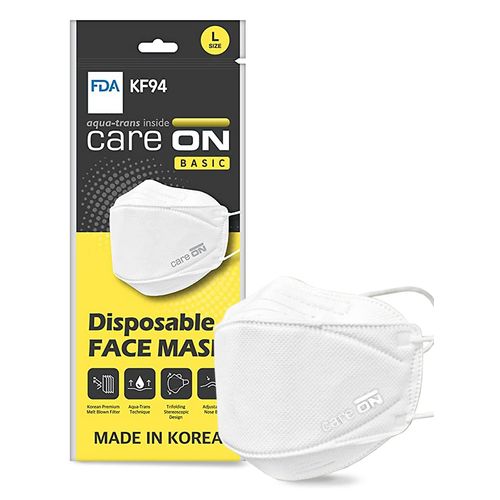 CARE ON [10 Pack] [White] KF94 Certified | 4-Layers Face Safety Mask for Adult