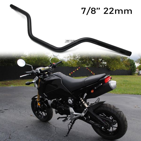 Motorcycle 7/8" 22mm Tracker Drag Handlebar For Honda Grom 125 Cafe Racer Bobber