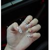 Handmade Press On Nails y2k Leopard Print Medium Oval Fake Nails 10Pcs(S)
