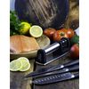 ADLER Knife Sharpener, 2 Phase System, Fine and Coarse Sharpening, Black