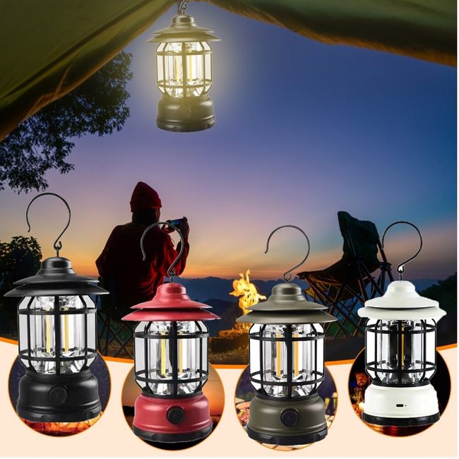 Retro Camping Light Outdoor Portable Led Rechargeable Hanging Tent