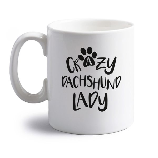 Flox Creative Crazy dachshund lady 10 oz ceramic mug