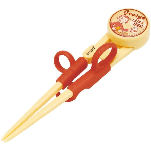 Skater ADXT1-A Children's Training Chopsticks, Practice Chopsticks 5.5 inches (14 cm), Suitable for Ages 2 - 7 Years, Right Hand, Easy to Pinch Square Chopsticks Tip, Curious George 24