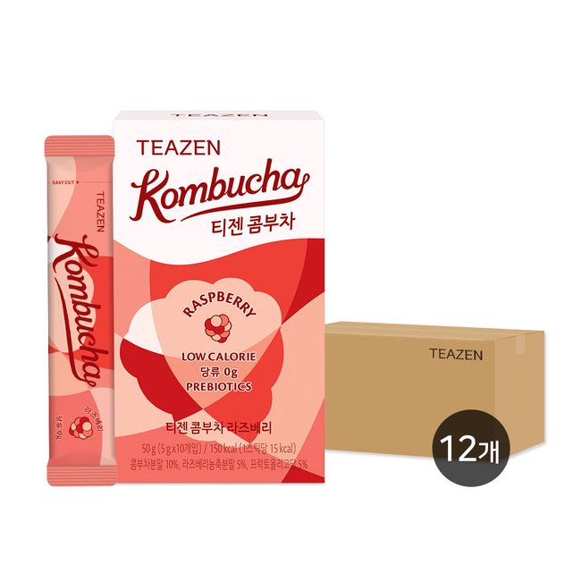 Teazen Kombucha Raspberry 10 sticks x 12 boxes (1 carton)