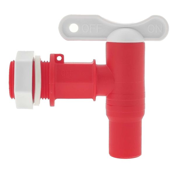 varivendo Outlet Tap, Plastic, Round, 3/4 Inch, Red/White