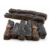 8PC Set Realistic Flame Large Ceramic Wood Ash Logs Fire pit Log Kit