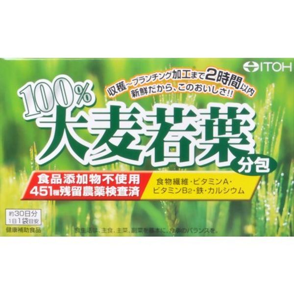 100% Young Barley Leaf Pack, 0.1 oz (3 g) x 30 Bags
