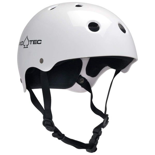 Pro-Tec mens Pro-tec Classic Skate Helmet Adults Protective Gear, Gloss White, Medium US