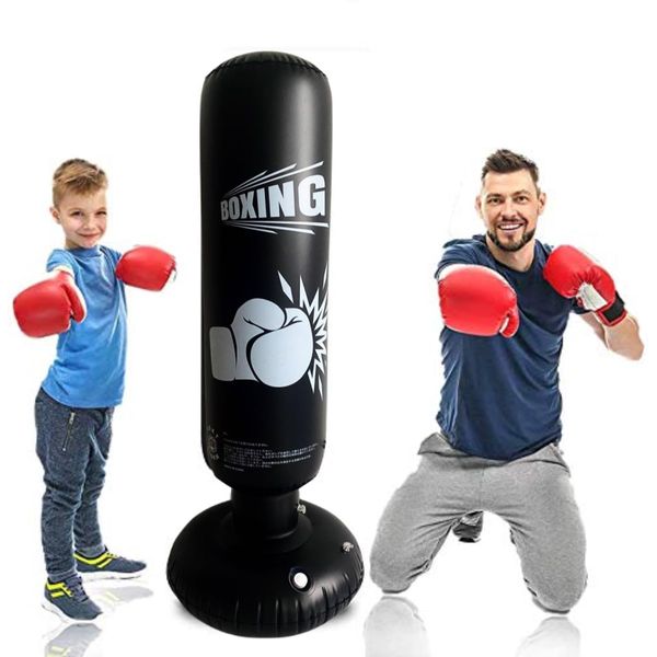 Punching Bag for Home Kids Adults Punching Bag Boxing PVC Material Durable Shockproof Standing Bag Relieves Stress Change Change Divergence Lack of Exercise Fighting Kickboxing Training Equipment