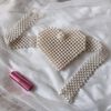 Handmade Beaded Bag Cute Summer White Heart Beaded Bag