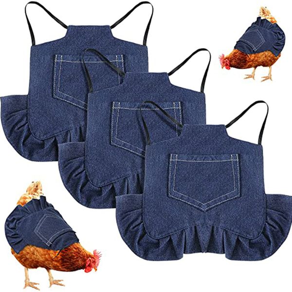 Yinuoday 3PCS Chicken Saddles Hen Apron with Elastic Strap Poultry Protector Hen Care Supplies, Birds Protector for Back and Sides