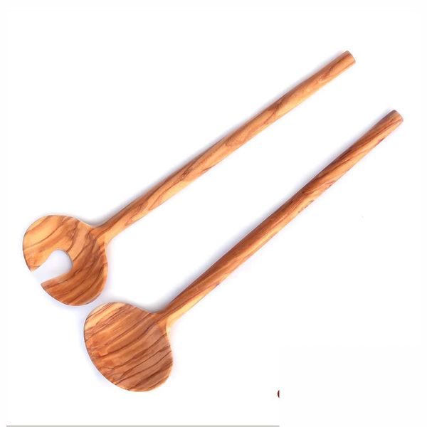 [arteinolivo] Olive Wood Salad Server (Round Type/30 cm)