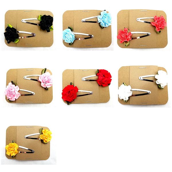 FLOWER Handmade Hair clips - Set of 2 You Choose Color (Blue)